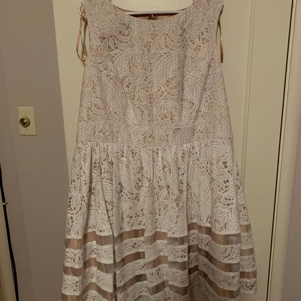 White Lace Fit & Flare Dress, Eliza J Size 18W